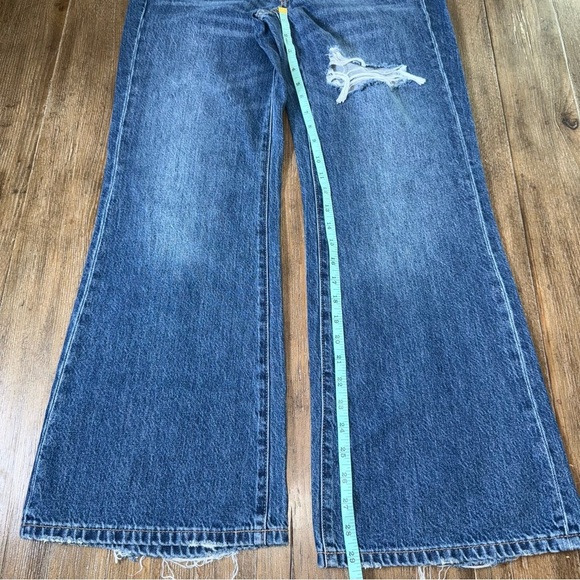 Aeropostale 90’s Mid Rise Baggy Jeans Blue Dark Wash Distressed - Picture 10 of 12